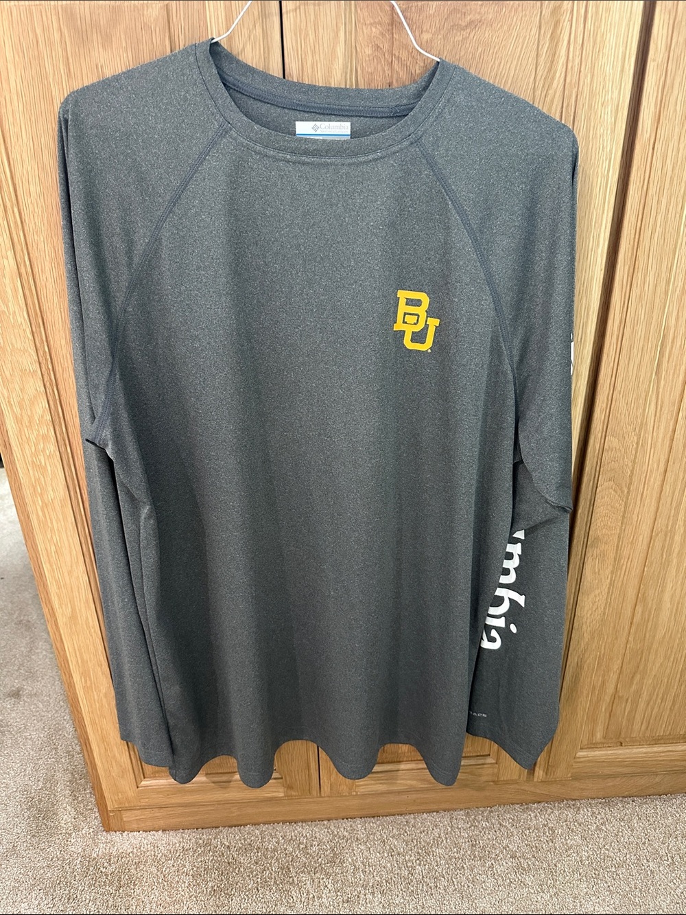 Columbia Dark Gray Long Sleeve PFG - Baylor Bears